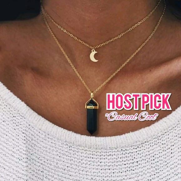 Jewelry - Healing Chakra Pendant Golden Necklace Moon